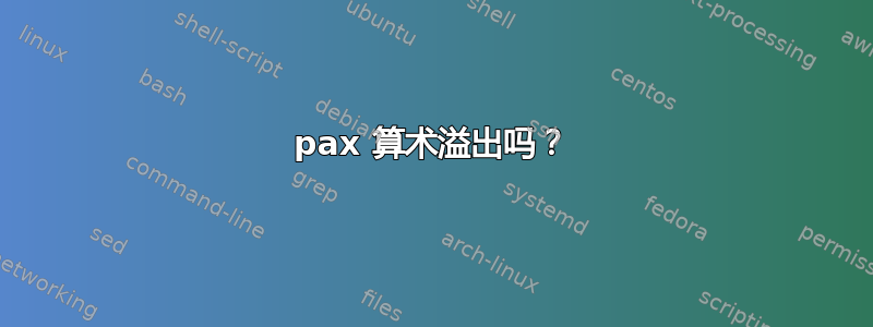 pax 算术溢出吗？