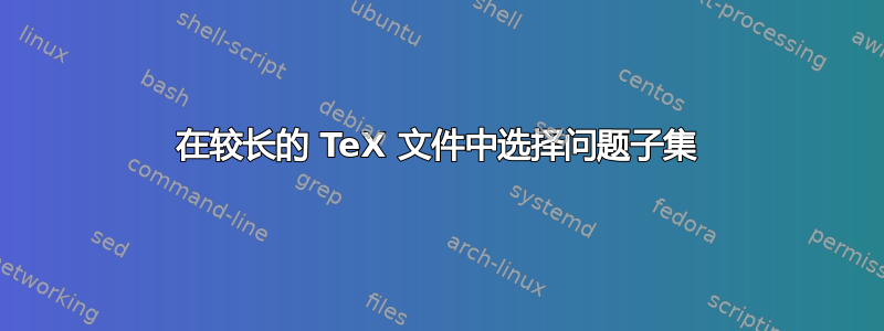 在较长的 TeX 文件中选择问题子集