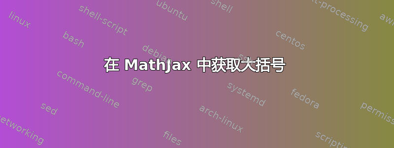 在 MathJax 中获取大括号