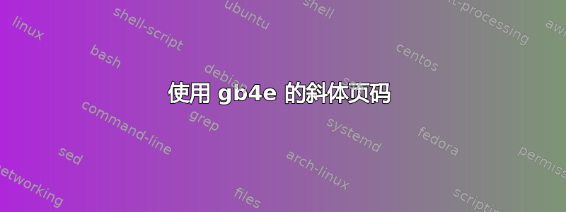 使用 gb4e 的斜体页码