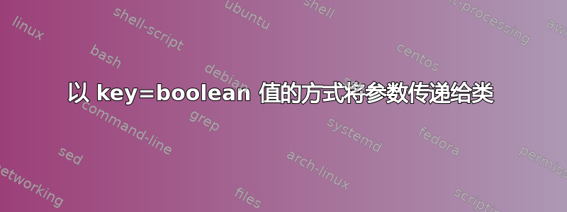 以 key=boolean 值的方式将参数传递给类