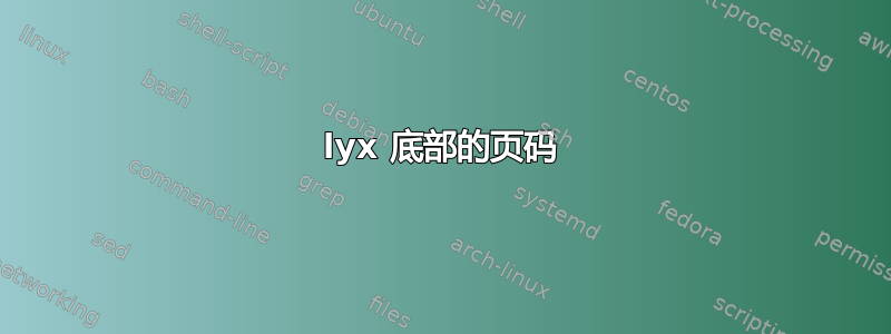 lyx 底部的页码