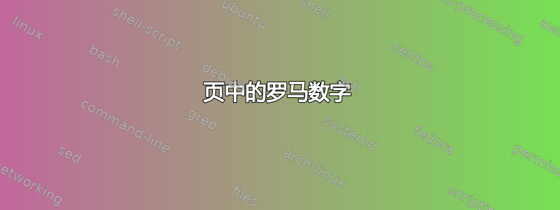 页中的罗马数字