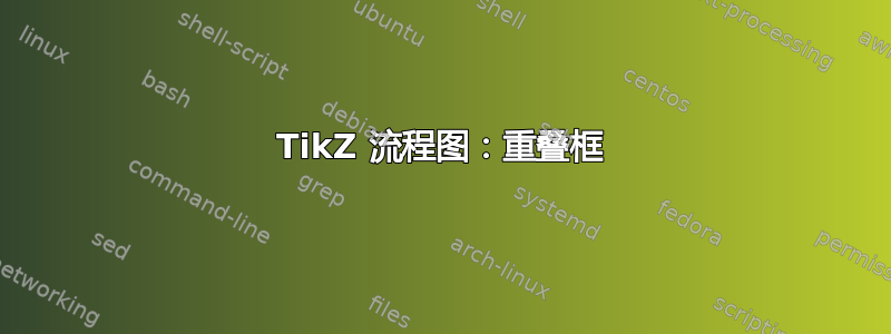 TikZ 流程图：重叠框