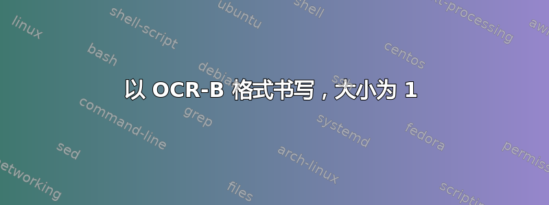 以 OCR-B 格式书写，大小为 1