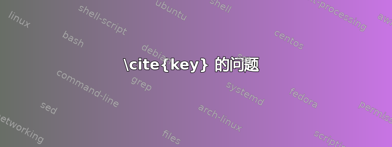 \cite{key} 的问题 