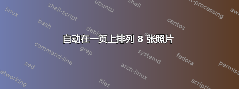 自动在一页上排列 8 张照片