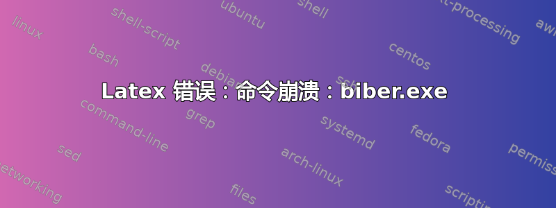 Latex 错误：命令崩溃：biber.exe