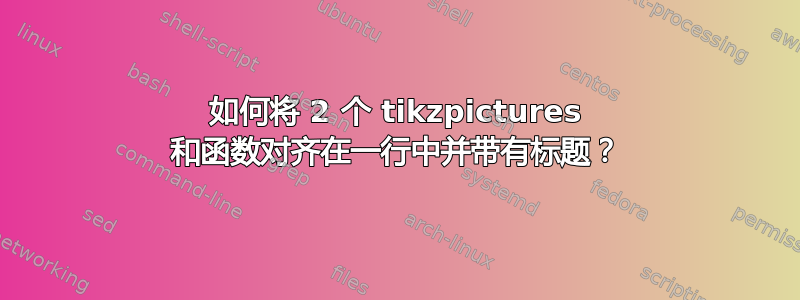 如何将 2 个 tikzpictures 和函数对齐在一行中并带有标题？