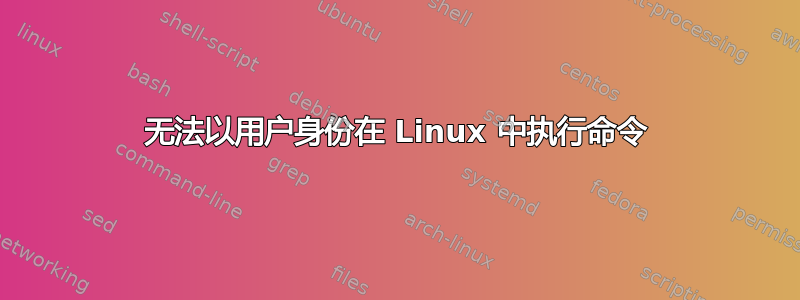 无法以用户身份在 Linux 中执行命令