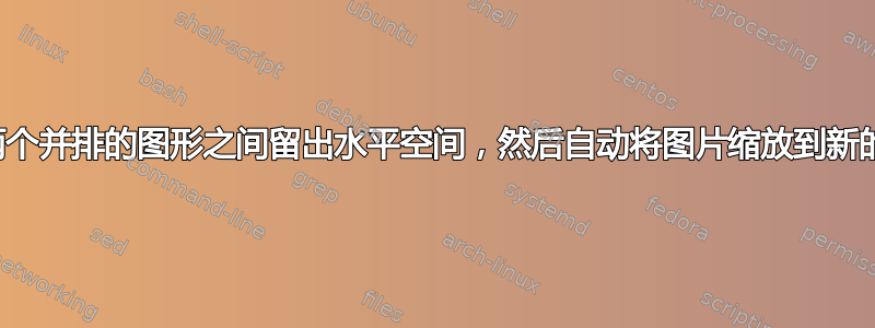 如何在两个并排的图形之间留出水平空间，然后自动将图片缩放到新的宽度？