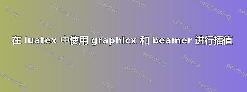 在 luatex 中使用 graphicx 和 beamer 进行插值