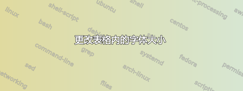 更改表格内的字体大小