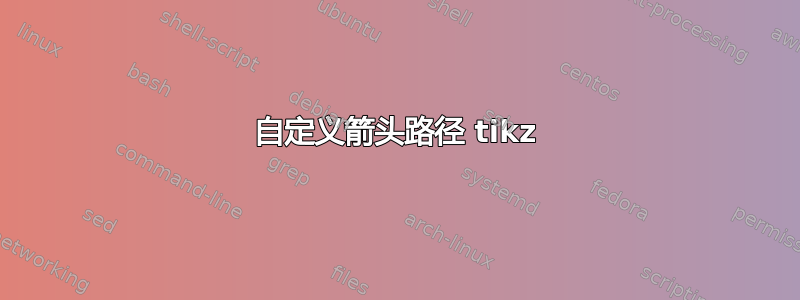 自定义箭头路径 tikz