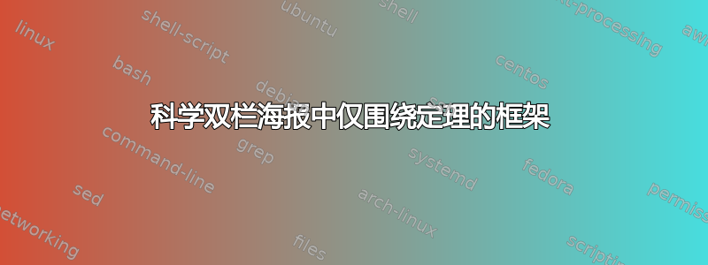 科学双栏海报中仅围绕定理的框架