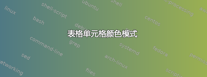 表格单元格颜色模式