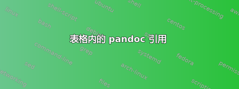 表格内的 pandoc 引用