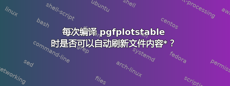 每次编译 pgfplotstable 时是否可以自动刷新文件内容*？