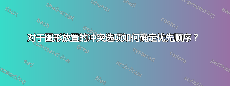 对于图形放置的冲突选项如何确定优先顺序？