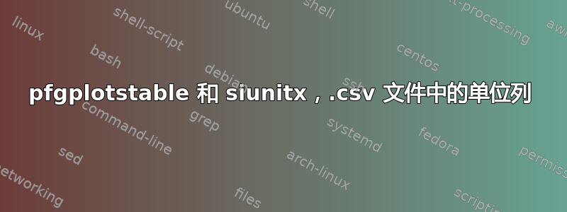 pfgplotstable 和 siunitx，.csv 文件中的单位列