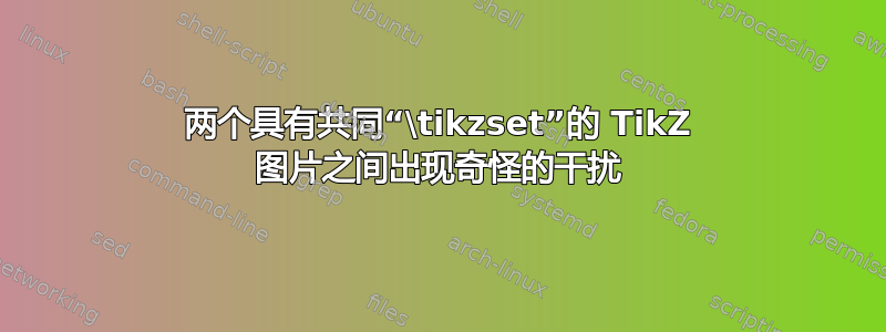 两个具有共同“\tikzset”的 TikZ 图片之间出现奇怪的干扰