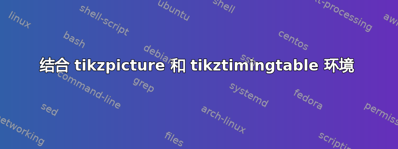 结合 tikzpicture 和 tikztimingtable 环境