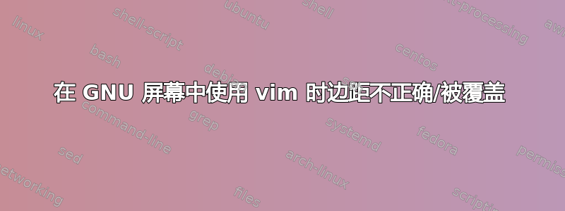 在 GNU 屏幕中使用 vim 时边距不正确/被覆盖