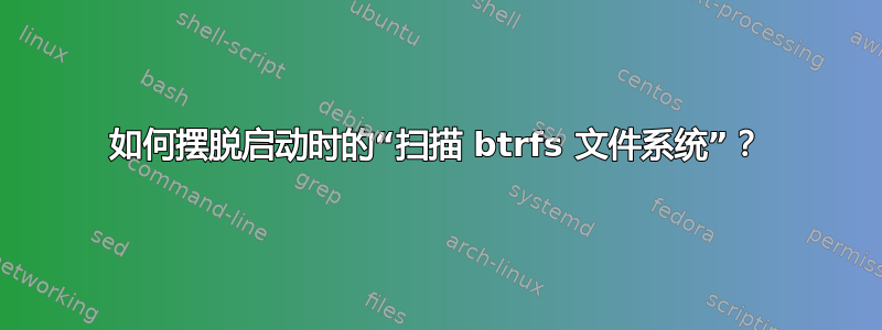 如何摆脱启动时的“扫描 btrfs 文件系统”？