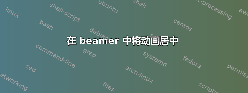 在 beamer 中将动画居中