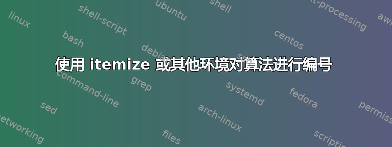 使用 itemize 或其他环境对算法进行编号