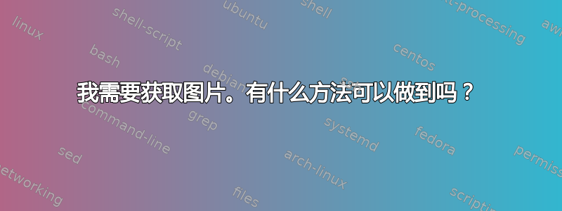 我需要获取图片。有什么方法可以做到吗？