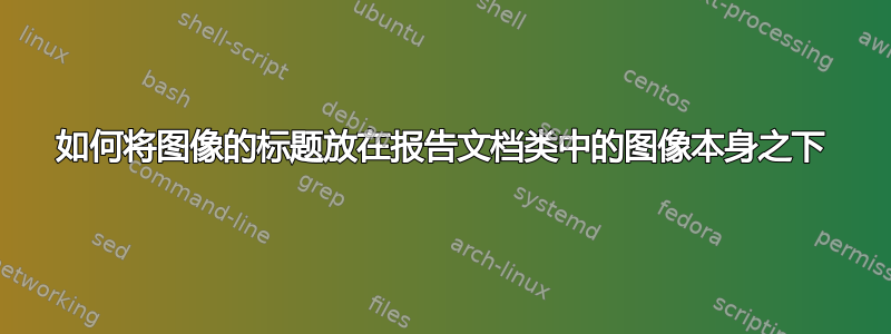 如何将图像的标题放在报告文档类中的图像本身之下