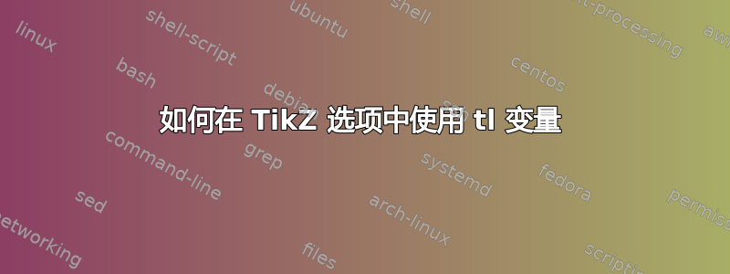 如何在 TikZ 选项中使用 tl 变量