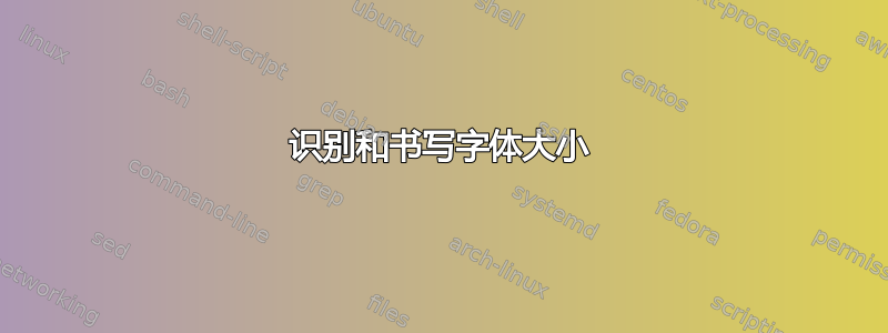 识别和书写字体大小