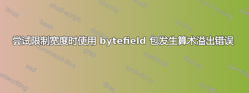 尝试限制宽度时使用 bytefield 包发生算术溢出错误