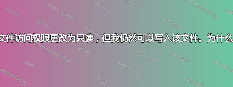 将文件访问权限更改为只读，但我仍然可以写入该文件。为什么？