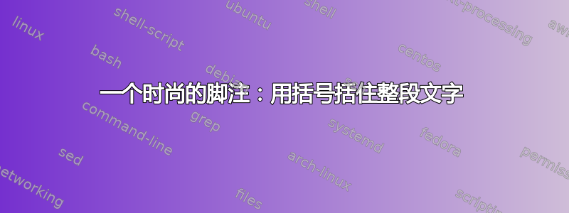 一个时尚的脚注：用括号括住整段文字