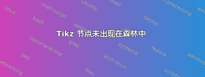 Tikz 节点未出现在森林中