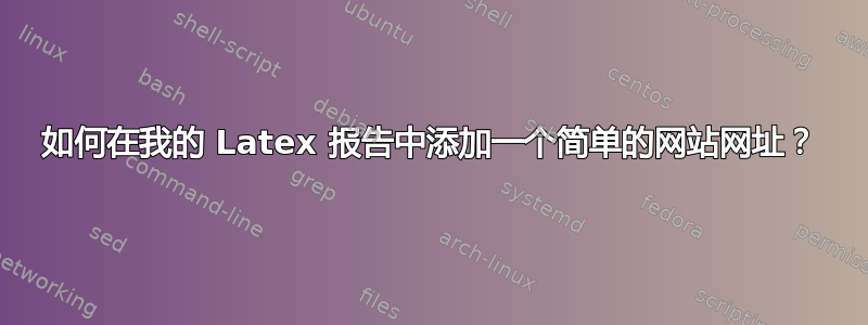 如何在我的 Latex 报告中添加一个简单的网站网址？