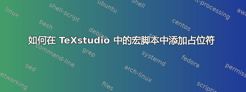 如何在 TeXstudio 中的宏脚本中添加占位符