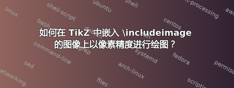 如何在 TikZ 中嵌入 \includeimage 的图像上以像素精度进行绘图？