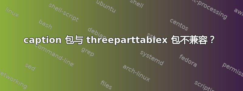 caption 包与 threeparttablex 包不兼容？