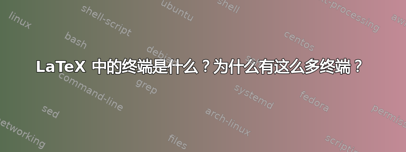 LaTeX 中的终端是什么？为什么有这么多终端？