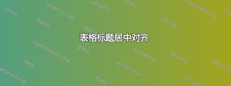 表格标题居中对齐