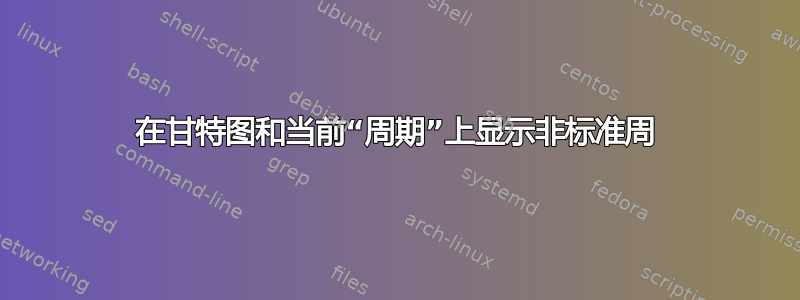 在甘特图和当前“周期”上显示非标准周