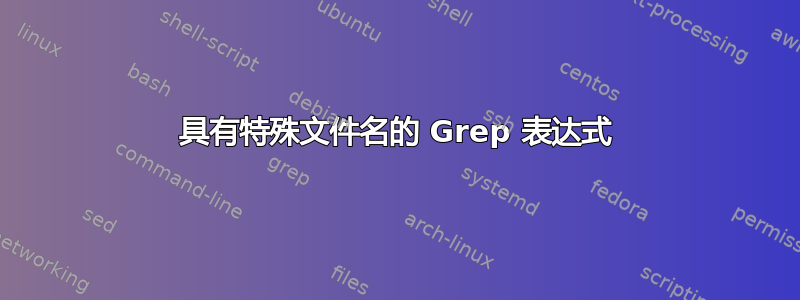 具有特殊文件名的 Grep 表达式