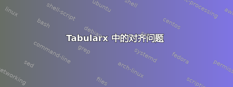 Tabularx 中的对齐问题