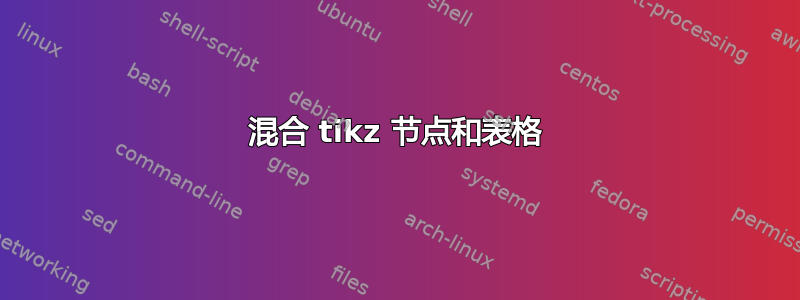 混合 tikz 节点和表格