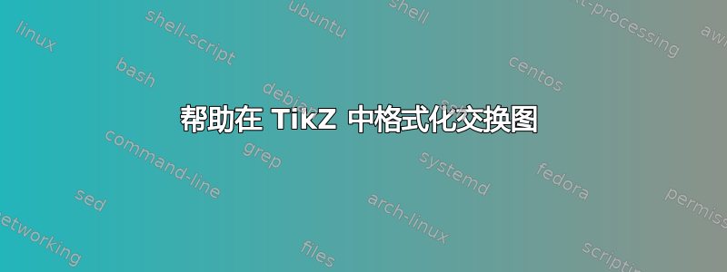 帮助在 TikZ 中格式化交换图