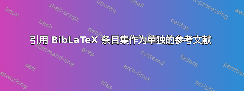 引用 BibLaTeX 条目集作为单独的参考文献